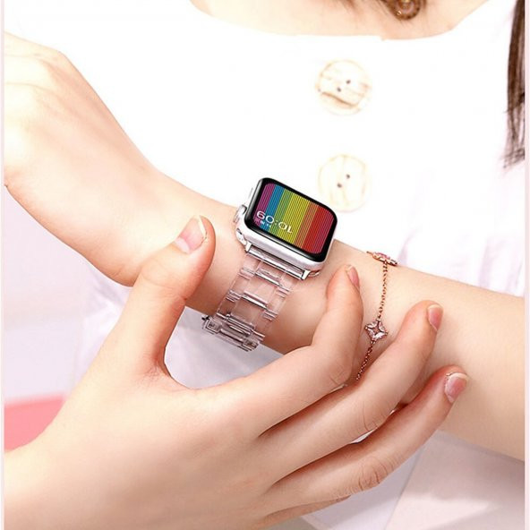 E2M Apple Watch 42-44mm KRD-22 Candy Şeker Pembe Kordon - 3