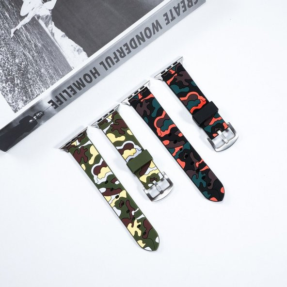 E2M Apple Watch 38-40mm KRD-24 Kamuflaj Koyu Yeşil