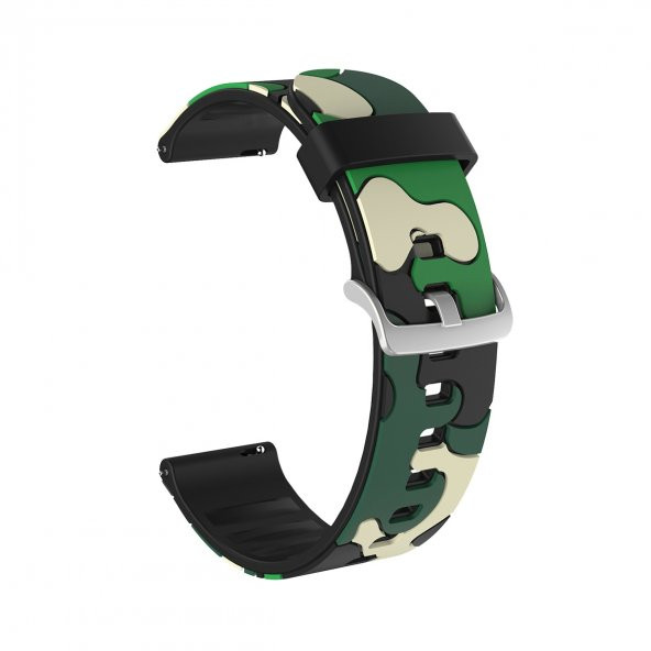 E2M Samsung Watch 20mm KRD-24 Kamuflaj Yeşil Kordo - Resim 2