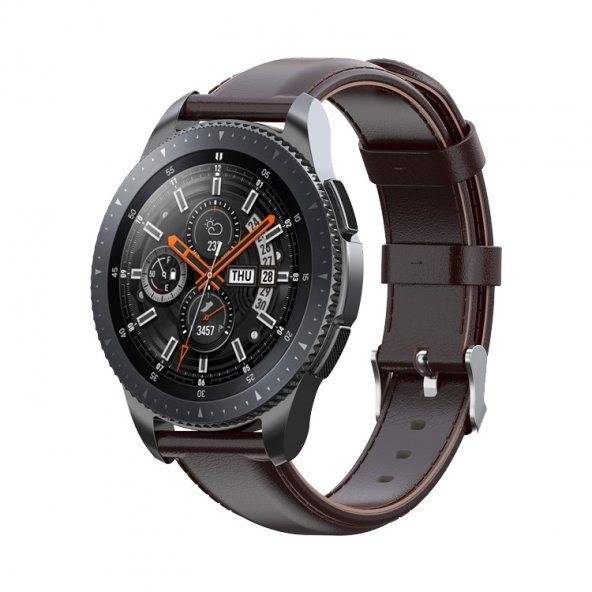 E2M HUAWEI WATCH 42MM (20MM) KRD-10 DERİ KOYU KAHVE KORDON