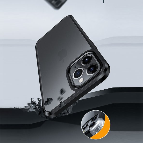 BİKAPAK ELIT FROZEN IPHONE 12 PRO MAX ŞEFFAF KAPAK - Resim 3