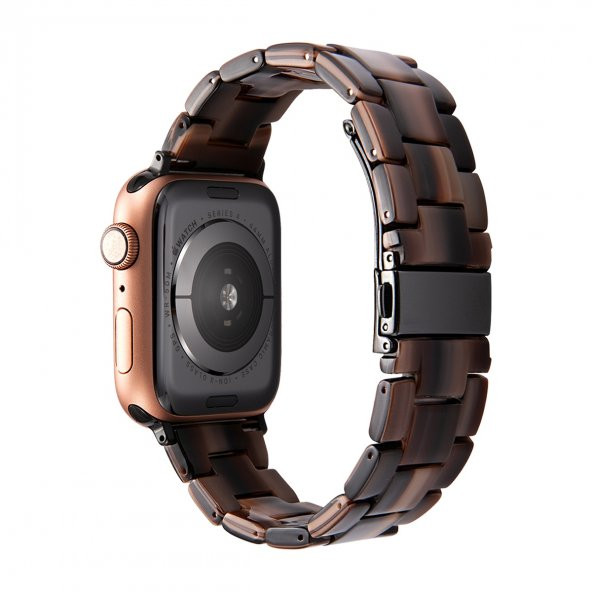 E2M Apple Watch 42-44mm KRD-25 Resin Acı Kahve Kordon