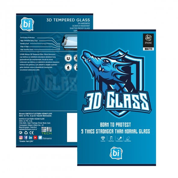 BİNANO 3D MATTE IPHONE 13 MINI CAM EKRAN KORUYUCU - Resim 2