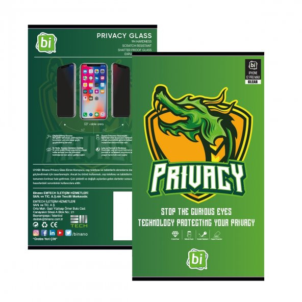 BİNANO PRIVACY PLUS IPHONE 13 MINI EKRAN KORUYUCU - Resim 3