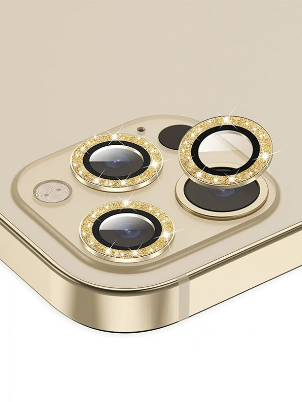 BİNANO IPHONE 11/12 MİNİ DIAMOND GOLD CAMERA KORUYUCU