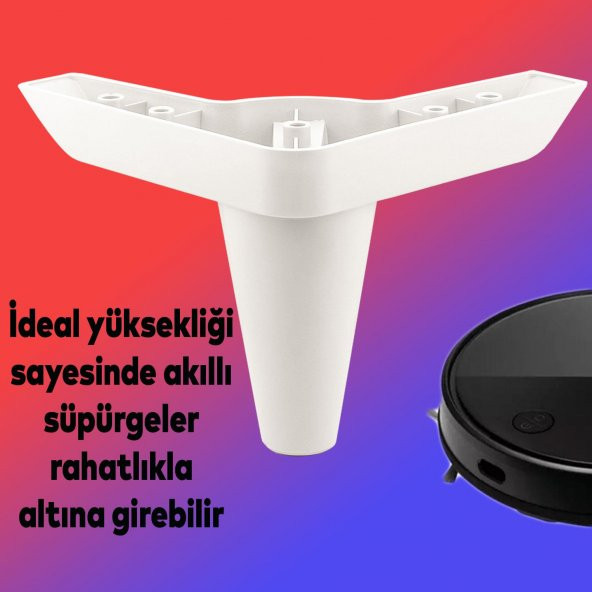 Lüks Mobilya Kanepe Sehpa TV Ünitesi Koltuk Ayağı 11 cm Beyaz Baza Ayak - 2