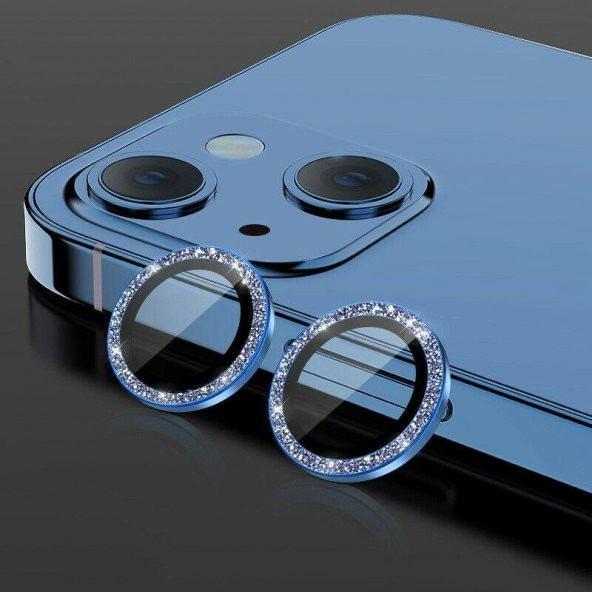 BİNANO IPHONE 12 DIAMOND MAVİ CAMERA KORUYUCU ürün görseli