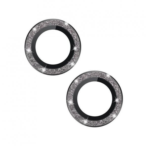 BİNANO IPHONE 12 DIAMOND SİYAH CAMERA KORUYUCU ürün görseli 1