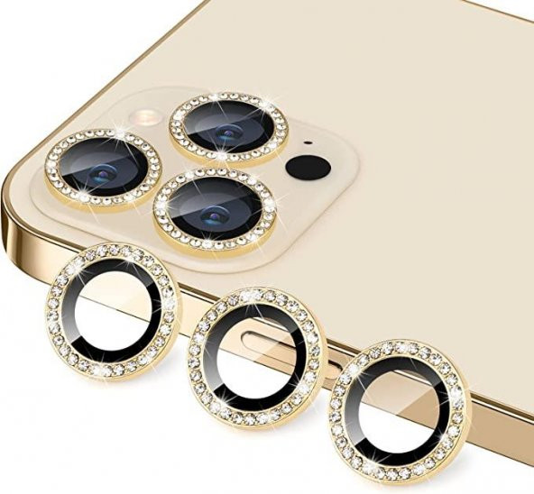 BİNANO IPHONE 12 PRO DIAMOND GOLD CAMERA KORUYUCU ürün görseli