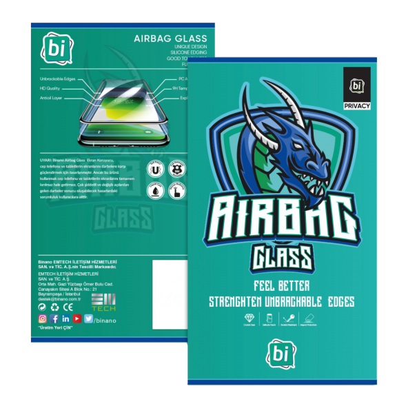 BİNANO AIRBAG 3D PRIVACY IPHONE 13 MINI EKRAN KORUYUCU - 3