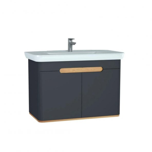 Vitra Sento 100cm Antrasit Banyo Dolabı Alt Modül ve Lavabo 60811