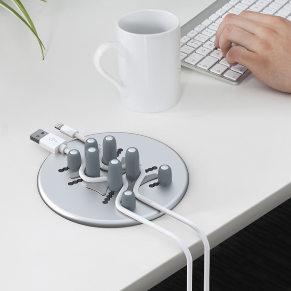 E2M STD-08 KABLO DÜZENLEYİCİLİ TELEFON STANDI GÜMÜ - 7