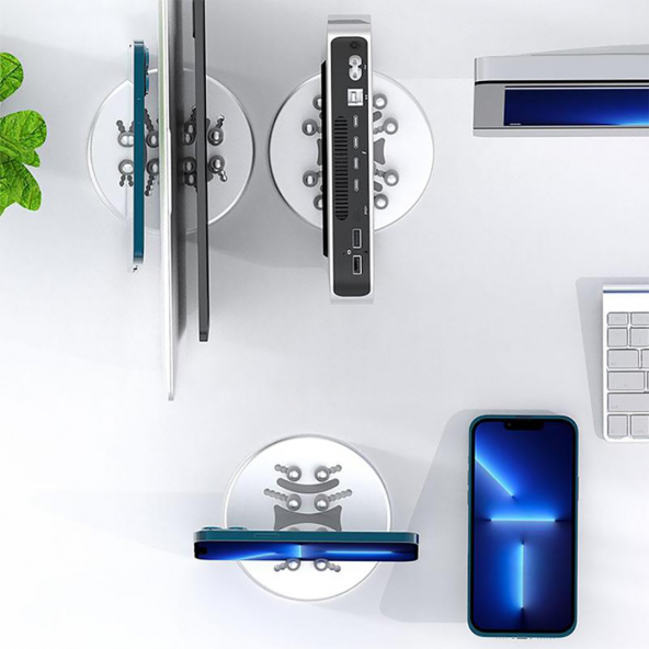 E2M STD-08 KABLO DÜZENLEYİCİLİ TELEFON STANDI GÜMÜ - 8