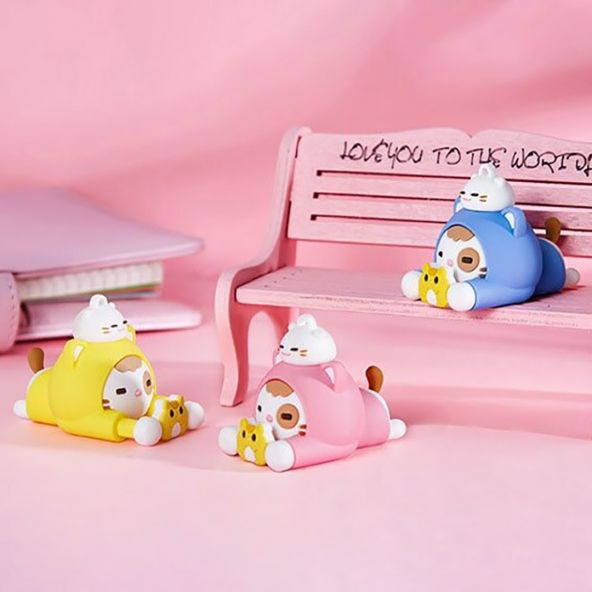 E2M SEVİMLİ KEDİ ANAHTARLIKLI TELEFON STANDI SARI - 3