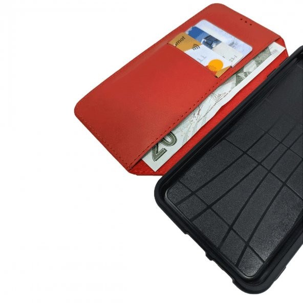 BİKAPAK SPORT IPHONE 13 KIRMIZI CÜZDAN KILIF - Resim 2