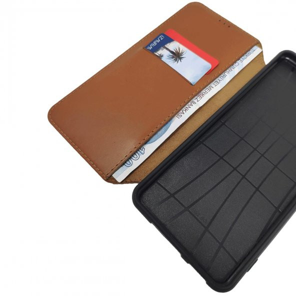 BİKAPAK SPORT IPHONE 13 KAHVERENGİ CÜZDAN KILIF - Resim 2