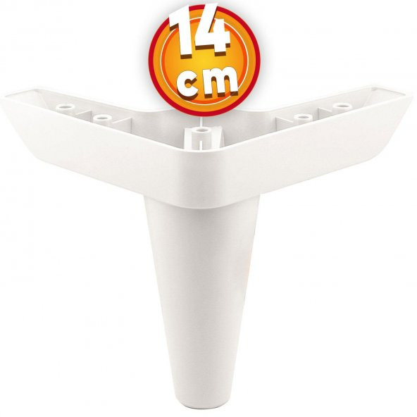 Lüks Mobilya Kanepe Sehpa TV Ünitesi Koltuk Ayağı 14 cm Beyaz Baza Ayak ürün görseli