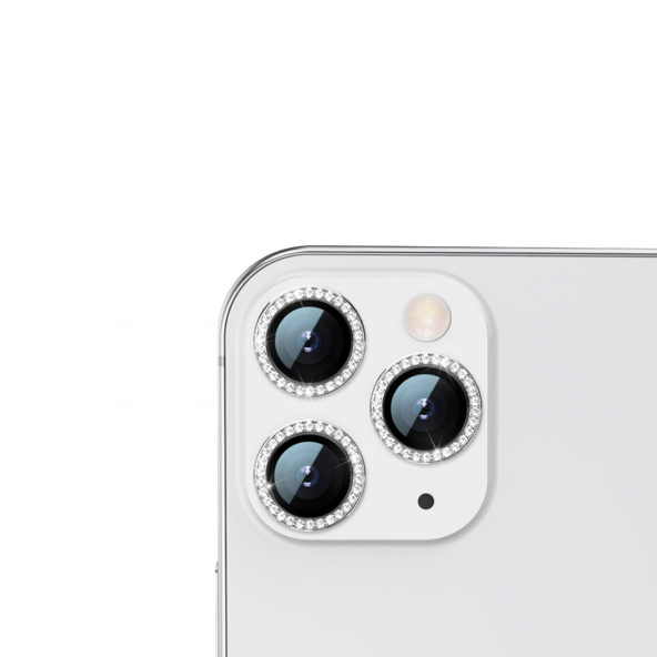 Binano Iphone 13 Pro/13 Pro Max Taşlı Silver Kamera Koruyucu - 2