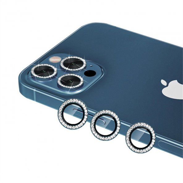 Binano Iphone 13 Pro/13 Pro Max Taşlı Mavi Kamera Koruyucu ürün görseli