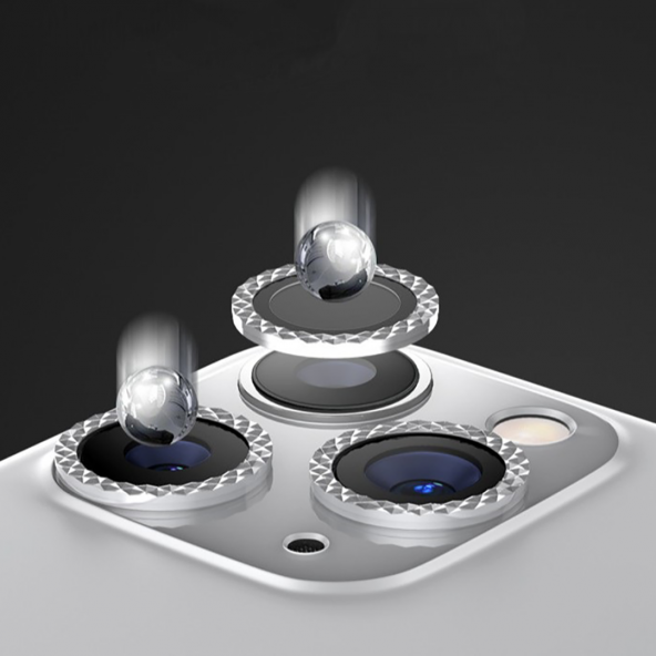 Binano Iphone 13 Pro/13 Pro Max Taşlı Pembe Kamera Koruyucu - Resim 2