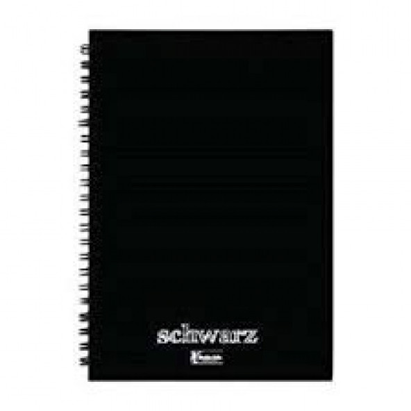 Schwarz (Siyah) Spiralli Defter A6 60 Yaprak