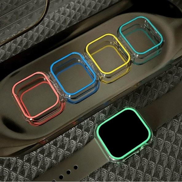 BİNANO APPLE WATCH 44MM FOSFORLU KASA KORUYUCU YEŞİL - 2