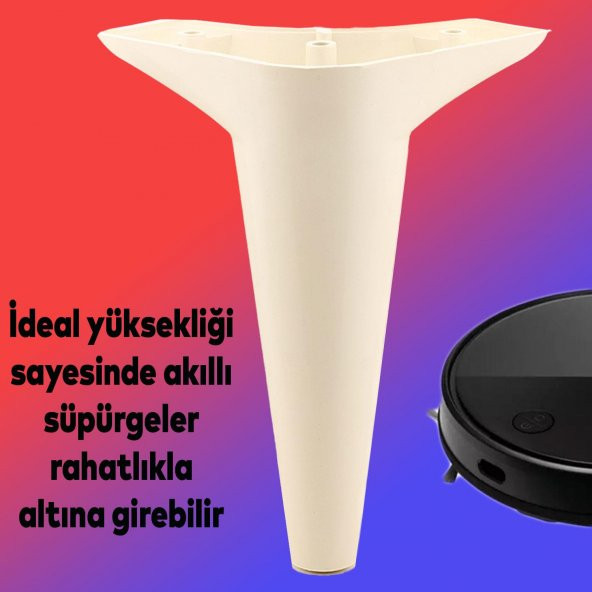 Lüks Mobilya Kanepe Sehpa TV Ünitesi Koltuk Ayağı 18 cm Krem Baza Ayak - 2