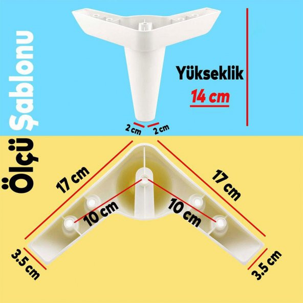 Lüks Mobilya Kanepe Sehpa TV Ünitesi Koltuk Ayağı 18 cm Krem Baza Ayak - 5