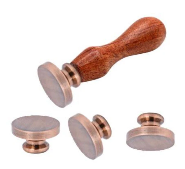 Boş Mum Mühür Pirinç Damga Başlığı Yuvarlak 25mm Bakır Copper