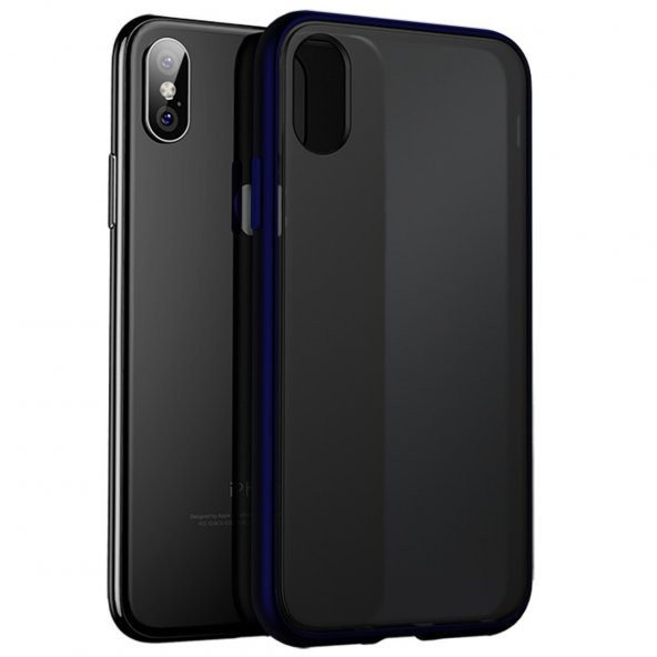 BİKAPAK ELIT ENIGMA IPHONE XS MAX FULL MAVİ KAPAK