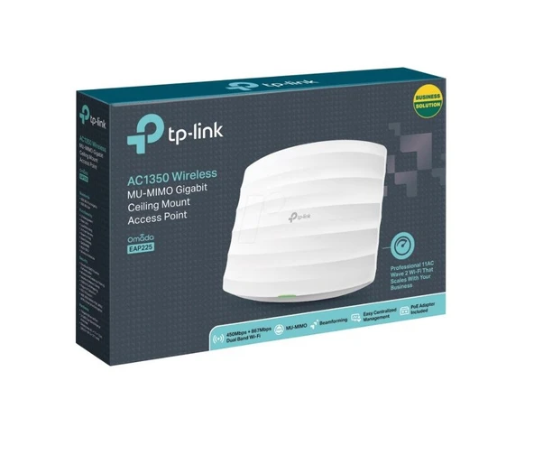 Tp-Link EAP225 AC1350 1200MBPS Çift Bant Gigabit Kablosuz Tavan Tipi İç Ortam Access Point