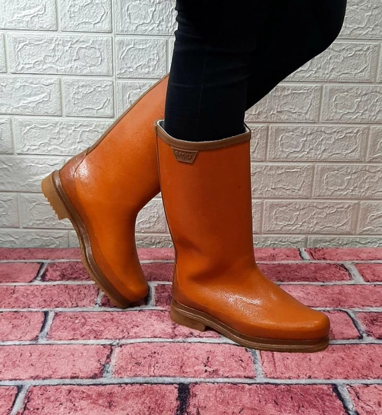 Derby Safi Kauçuk İçi Miflonlu Kaymaz Krep Çizme Uzun 33cm - 9