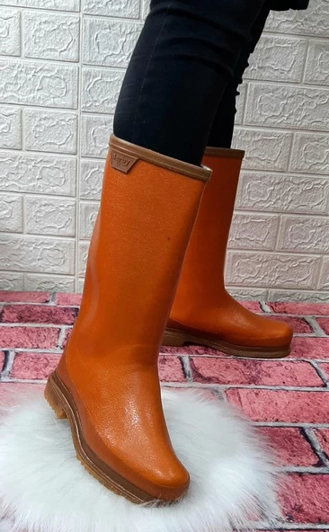 Derby Safi Kauçuk İçi Miflonlu Kaymaz Krep Çizme Uzun 33cm - 8