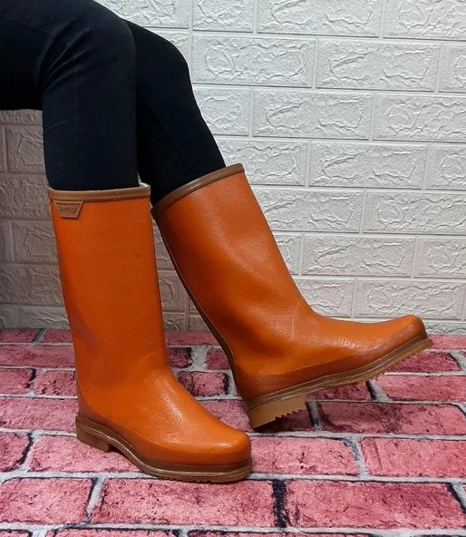 Derby Safi Kauçuk İçi Miflonlu Kaymaz Krep Çizme Uzun 33cm - 11