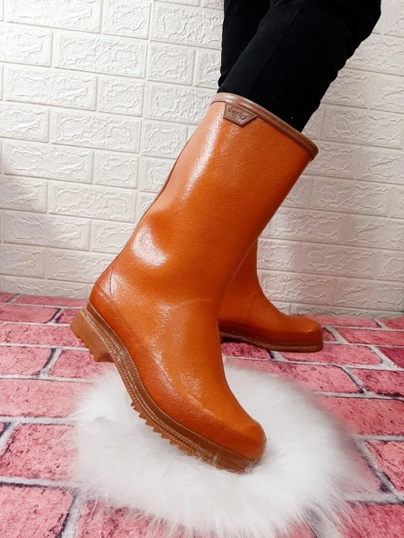 Derby Safi Kauçuk İçi Miflonlu Kaymaz Krep Çizme Uzun 33cm - 7