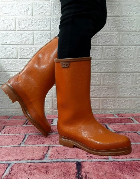 Derby Safi Kauçuk İçi Miflonlu Kaymaz Krep Çizme Uzun 33cm - 4