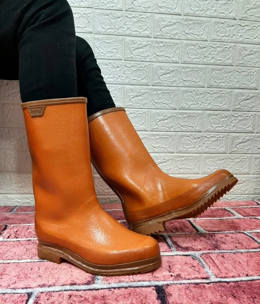 Derby Safi Kauçuk İçi Miflonlu Kaymaz Krep Çizme Uzun 33cm - 2