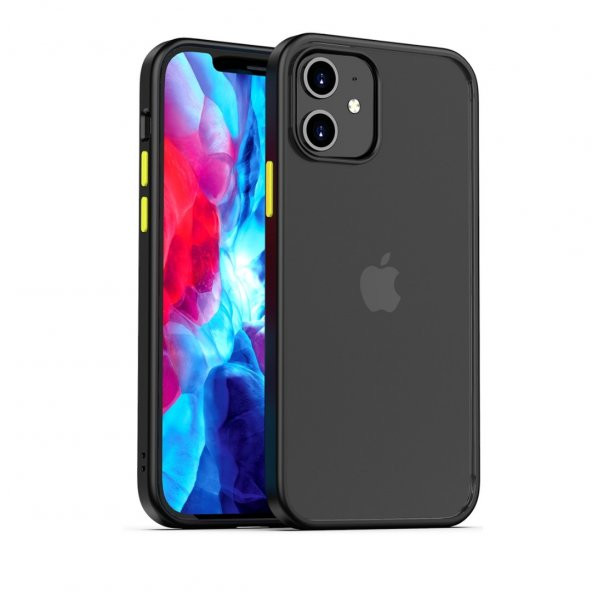 BİKAPAK ELIT ENIGMA IPHONE 12 MİNİ SİYAH KAPAK - Resim 2