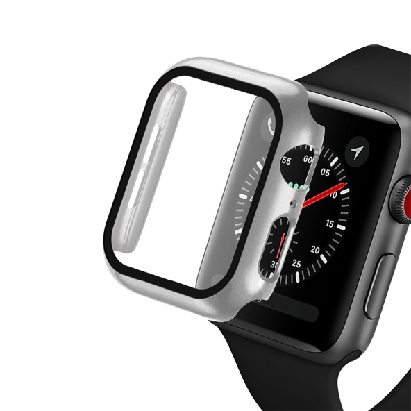 E2M Apple Watch 42 mm Kasa ve Ekran Koruyucu Gümüş