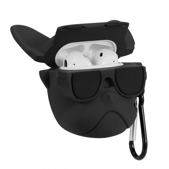 E2M AIRPODS 1-2 KILIF BULLDOG SİYAH - Resim 2