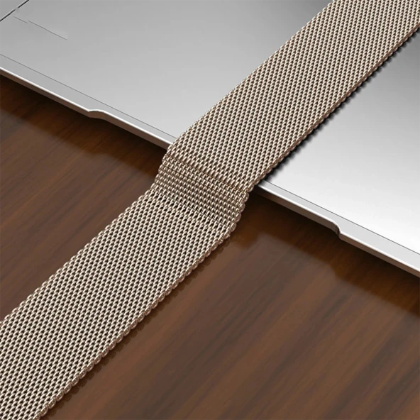 E2M APPLE WATCH 38-40-41MM KRD-01 METAL HASIR SIYAH KORDON - Resim 2