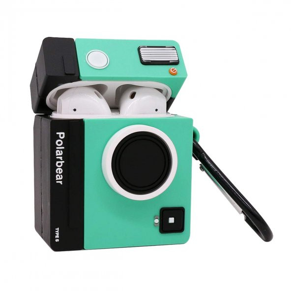 E2M AIRPODS 1-2 KILIF FOTOĞRAF MAKİNASI YEŞİL - 2