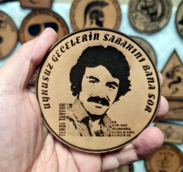 Ferdi TAYFUR Uykusuz Gecelerin Sabahını Bana Sor Deri PEÇ - Arma - Askeri Patch - Resim 2