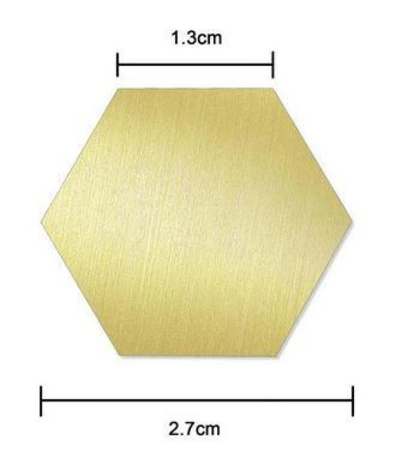 Boş Mum Mühür Pirinç Damga Başlığı Altıgen  Şeklinde 27x23,5mm - Resim 7