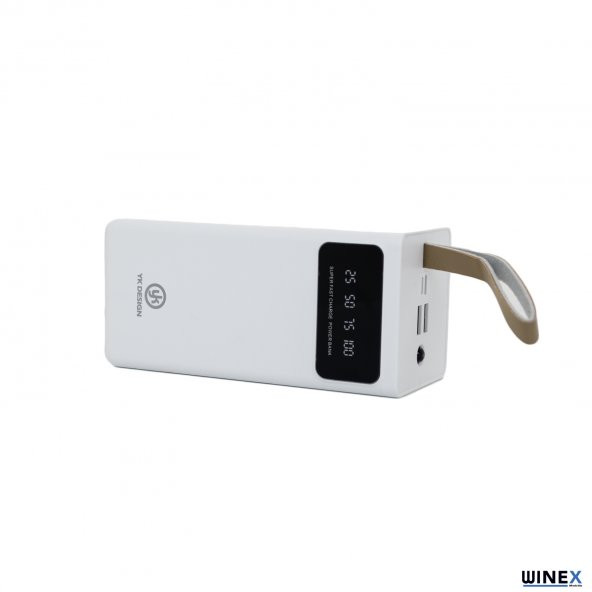 Winex YK89 50000mAh 2xUsbA + Type-C + Micro Çıkışlı Led Göstergeli Powerbank Beyaz - 3