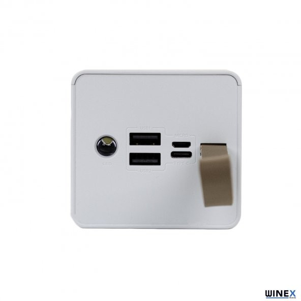 Winex YK89 50000mAh 2xUsbA + Type-C + Micro Çıkışlı Led Göstergeli Powerbank Beyaz - 4