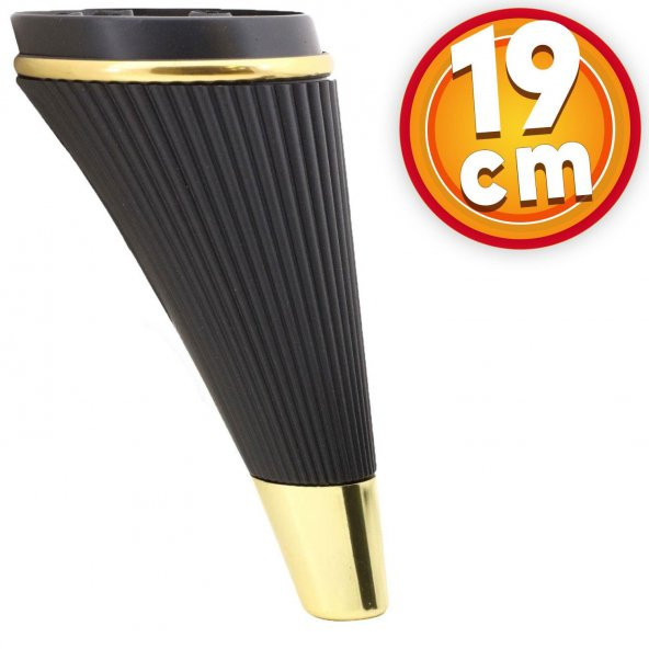Lüks Mobilya Kanepe Sehpa TV Ünitesi Koltuk Ayağı 19 cm Siyah Gold Baza Ayak