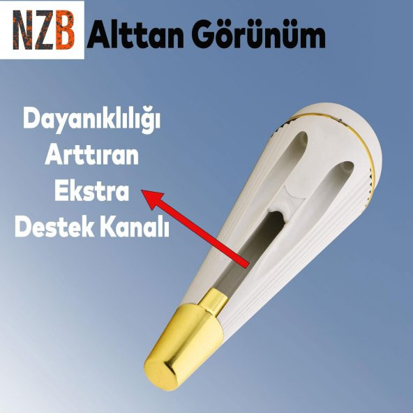 Lüks Mobilya Kanepe Sehpa TV Ünitesi Koltuk Ayağı 19 cm Beyaz Gold Baza Ayak - 5