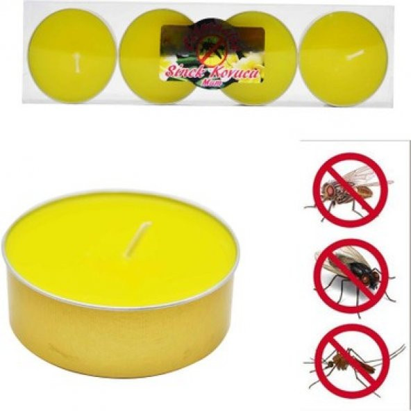 SİNEK KOVUCU MUM 8lİ Tealight SARI