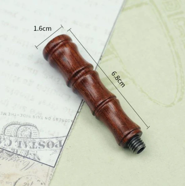 Ahşap Mum Mühürü Sapı Gül Ağacı G8 Özel Tasarım M8 Dişli - Resim 2